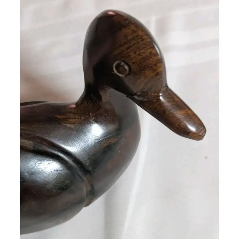 Vintage Solid Wood Hand Carved Duck Decoy Home Decor